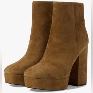Coach Iona Womens Suede Bootie Boots, Size 11, Color: Coconut
